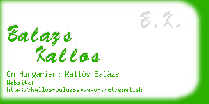 balazs kallos business card